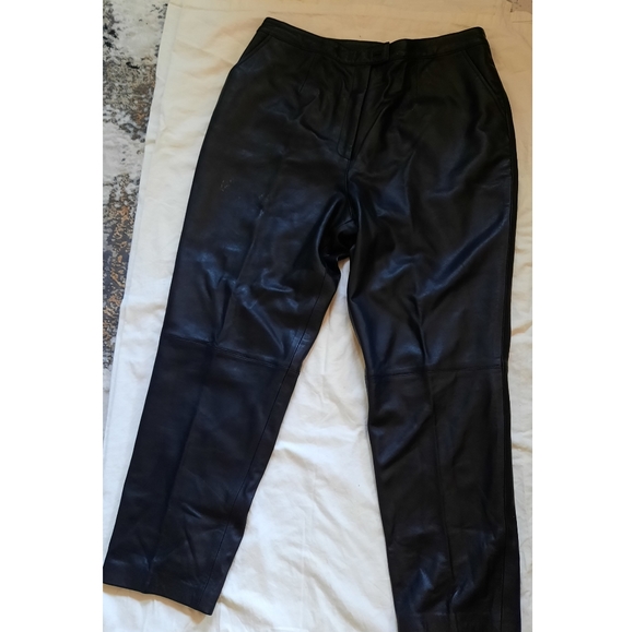 Black Leather Pant Size 18 - Picture 2 of 6